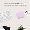 Case Cover for Airpods Pro 2 Soft Silicone Skin Cover with Keychain Protective Case Accessories Apple Airpods Pro 2nd Generation Case 2022 Charging Case Front LED Visible - Lavender