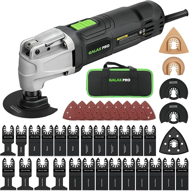 GALAX PRO Oscillating Tool, 260W 6 Variable Speed Oscillating Multi-Tool Kit with Quick-Lock Accessory Change, Oscillating Angle:3°, 40pcs Accessories and Carry Bag