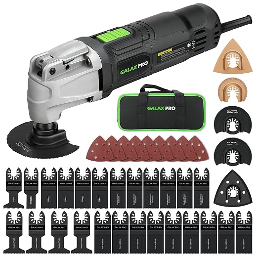 GALAX PRO Oscillating Tools, 6 Variable Speeds 15000-22000RPM 260W Multi-Tool 39 Pieces Accessories with Quick Release Multifunction Blades with Carry Bag