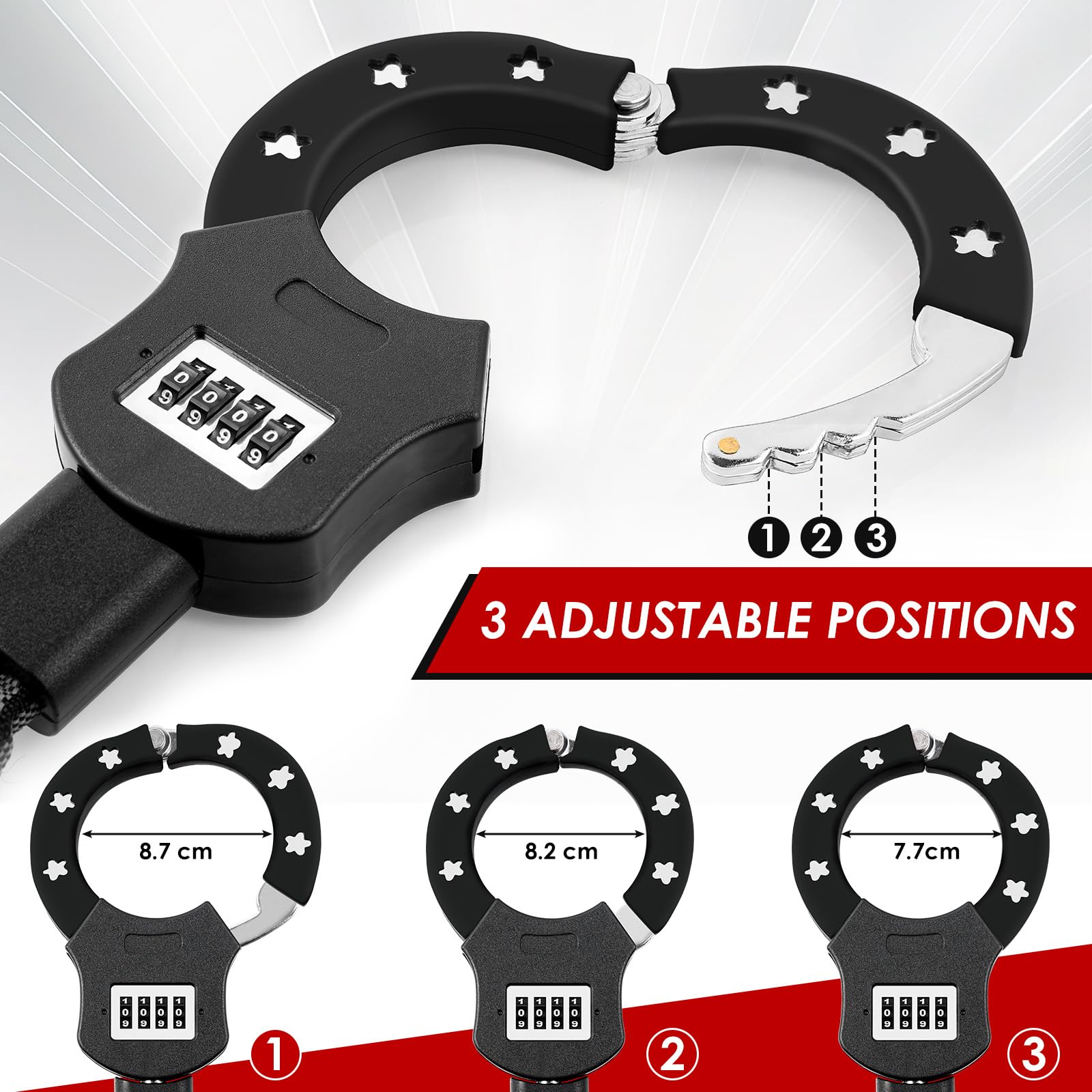 TLGREEN 93cm Lucchetto Monopattino Elettrico, con Codice a 4 Cifre, 6 mm Lucchetto a Catena Antifurto, Lucchetto per Scooter con Borsa Impermeabile, per Scooter/Monopattino Elettrico/Bicicletta/Moto
