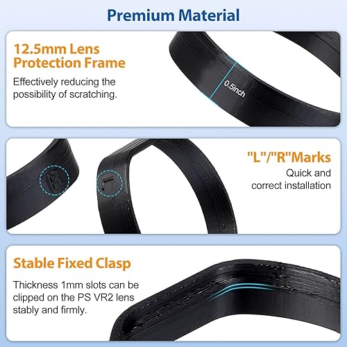 Miniatura 4 de PECOOVR Protector espaciador de gafas para PSVR 2, un par de lentes antirrayones adaptador de anillo evita que los anteojos se rayen, compatible con
