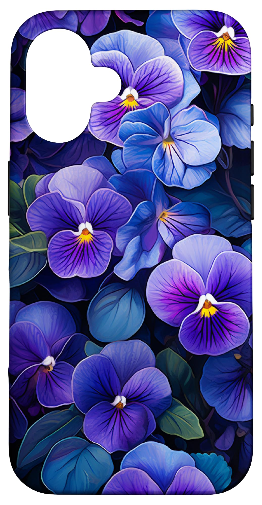 Purple Pansy Flower Floral Art Gardening Case for iPhone 16