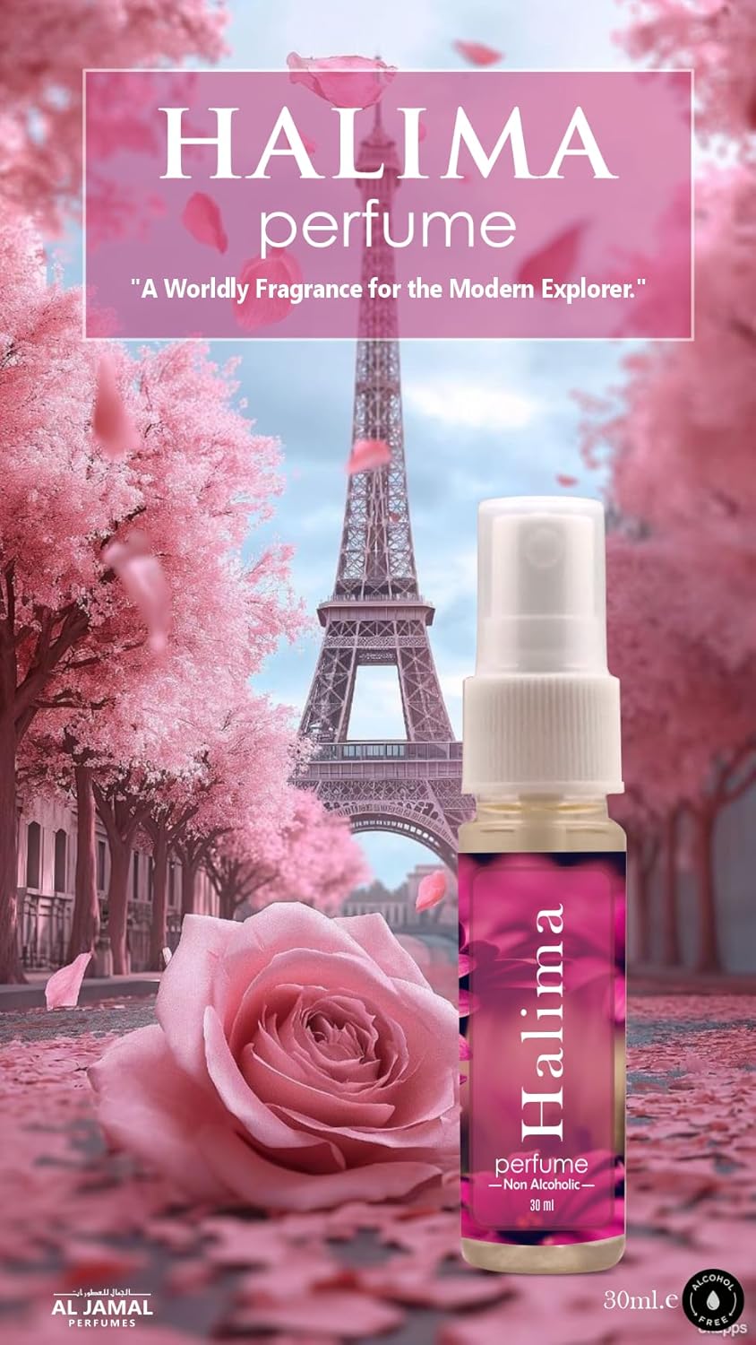 Halima Perfume Spray 30ml ? French Floral Light Fragrance Specially Crafted for Women, Pack of 2 / Elegant, Refreshing Scent for Everyday Wear and Special Occasions