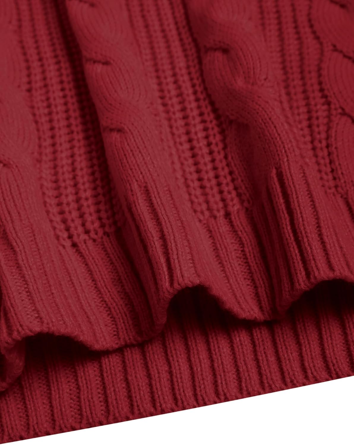 ZAFUL Women's Cable Knit Crewneck Sweater Lantern Sleeve Cropped Chunky Casual Pullover Top - Image 6