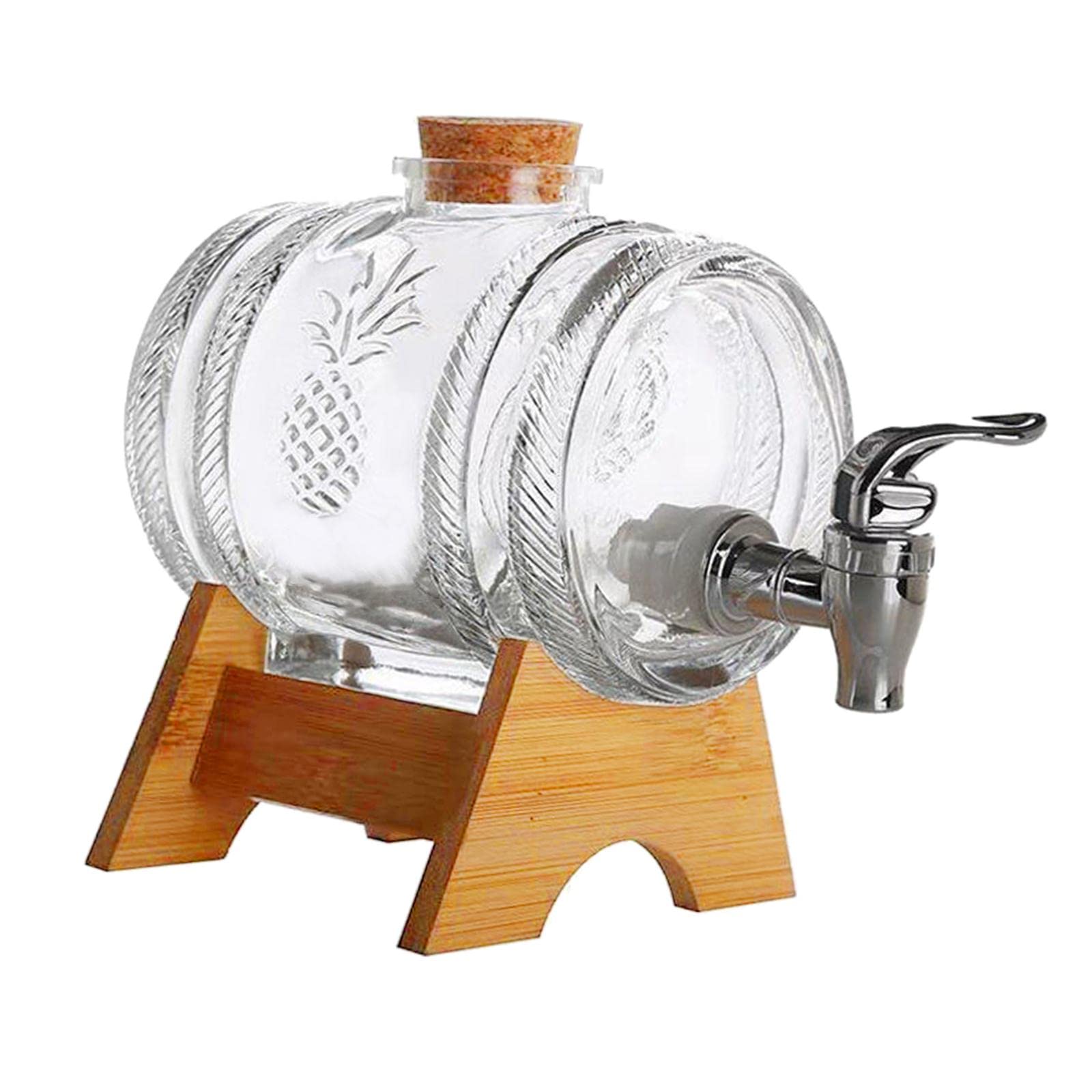 Générique Distributeur de Boissons Alcoolisées En Verre épais avec Bouchon Sécurisé, Idéal pour Servir Des Alcools Faits Maison Lors de Réceptions, à La Cuisine, Base