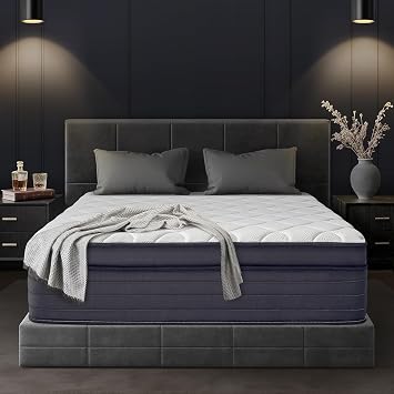 QUENSIYE Full Mattress, 12 Inch Ultra Comfort Hybrid Mattresses Full Size, Foam with Independent Pocket Springs Mattress in a Box Pressure Relief & Supportive, Medium Firm