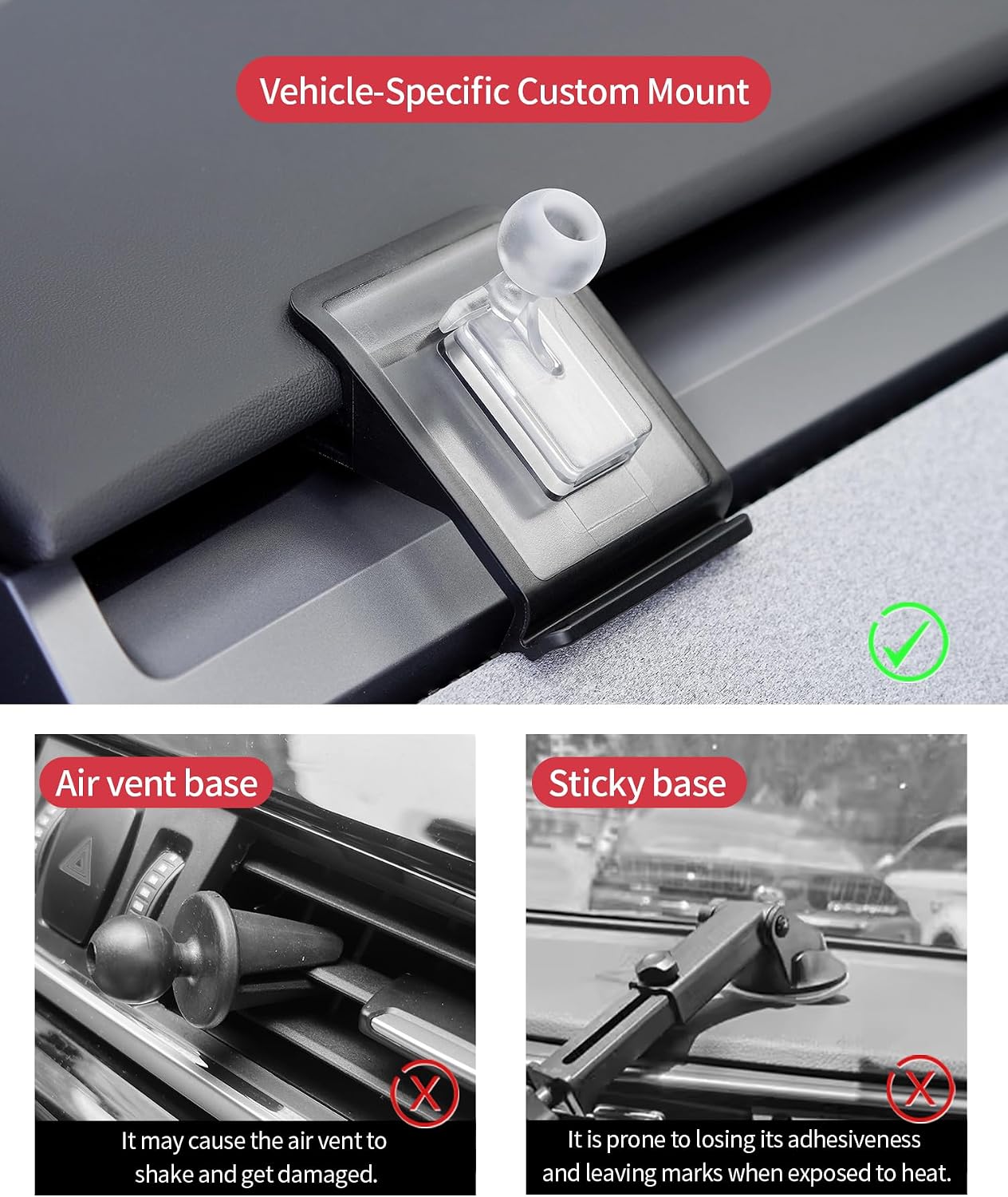 Wireless Charging Car Phone Holder for Tesla Model 3 2018-2023 / Model Y 2020-2024 Auto Accessories Navigation Bracket Interior Decoration, 360° Rotation Car Phone Mount Compatible with MagSafe