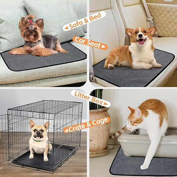 Washable Pee Pads for Dogs, Extra Large Reusable Dog Pee Pad, Waterproof Pet Mat, Dog Playpen Mats for Puppy Training Whelping Playpen Pads, Brown, 36x24 inch