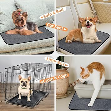 Washable Pee Pads for Dogs, Extra Large Reusable Dog Pee Pad, Waterproof Pet Mat, Dog Playpen Mats for Puppy Training Whelping Playpen Pads, Brown, 36x24 inch