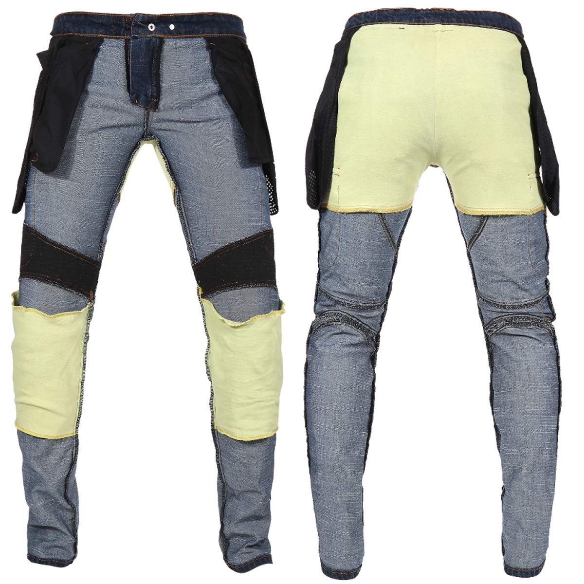 Takuey Men's Motorcycle Motorbike Riding Jeans with Lining CE Approved Overpants (L=32=Waist 34