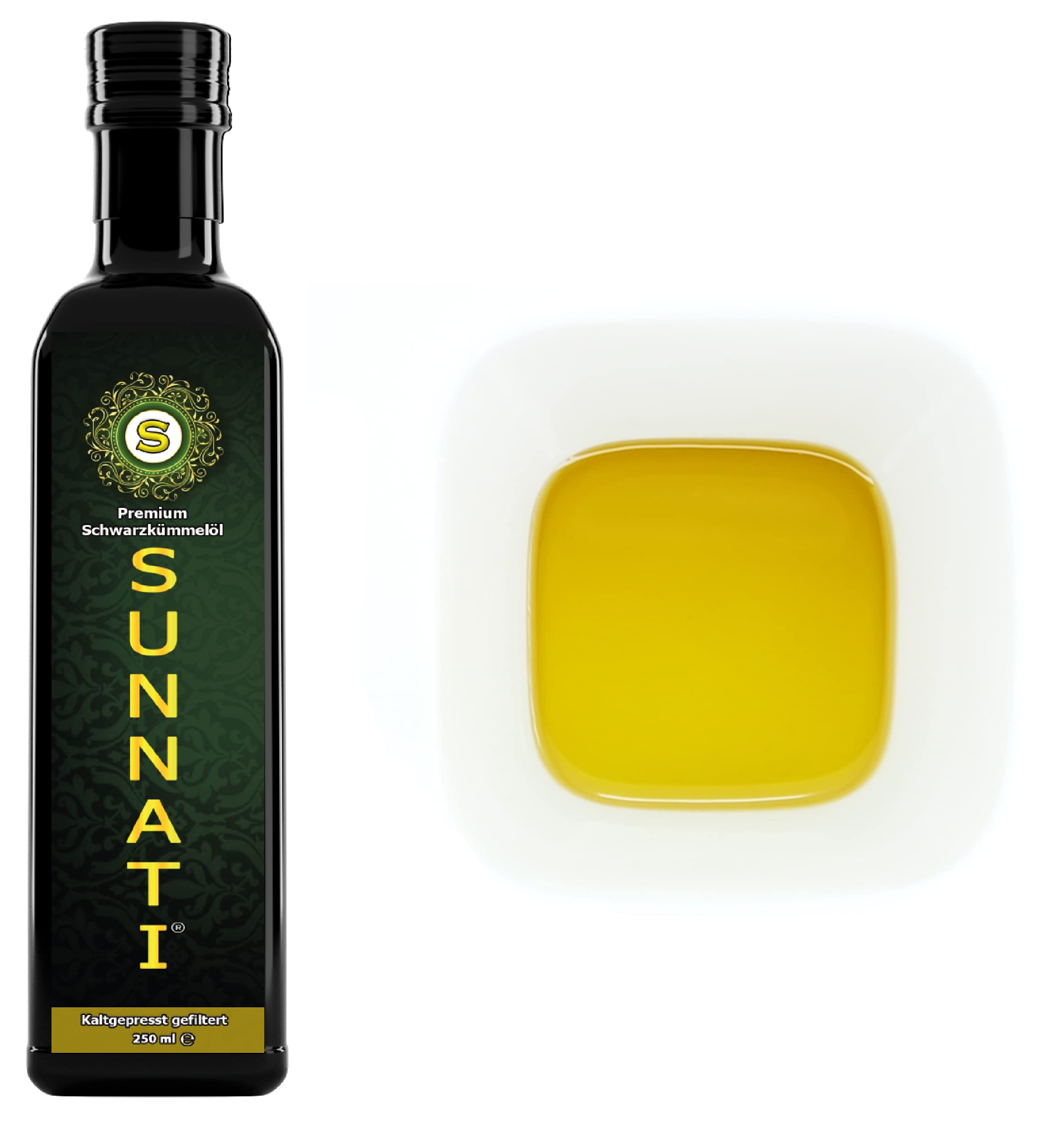 Sunnati Aceite de Comino Negro Egipcio prensado en frío filtrado 500 ml (2x 250 ml)