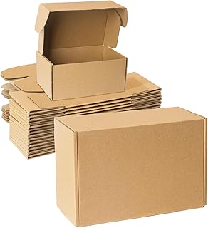 Shipping Boxes 9x6x4 inches Set of 25, Medium Durable Brown Cardboard Corrugated Mailer Boxes for Small Business & Gifts Packaging