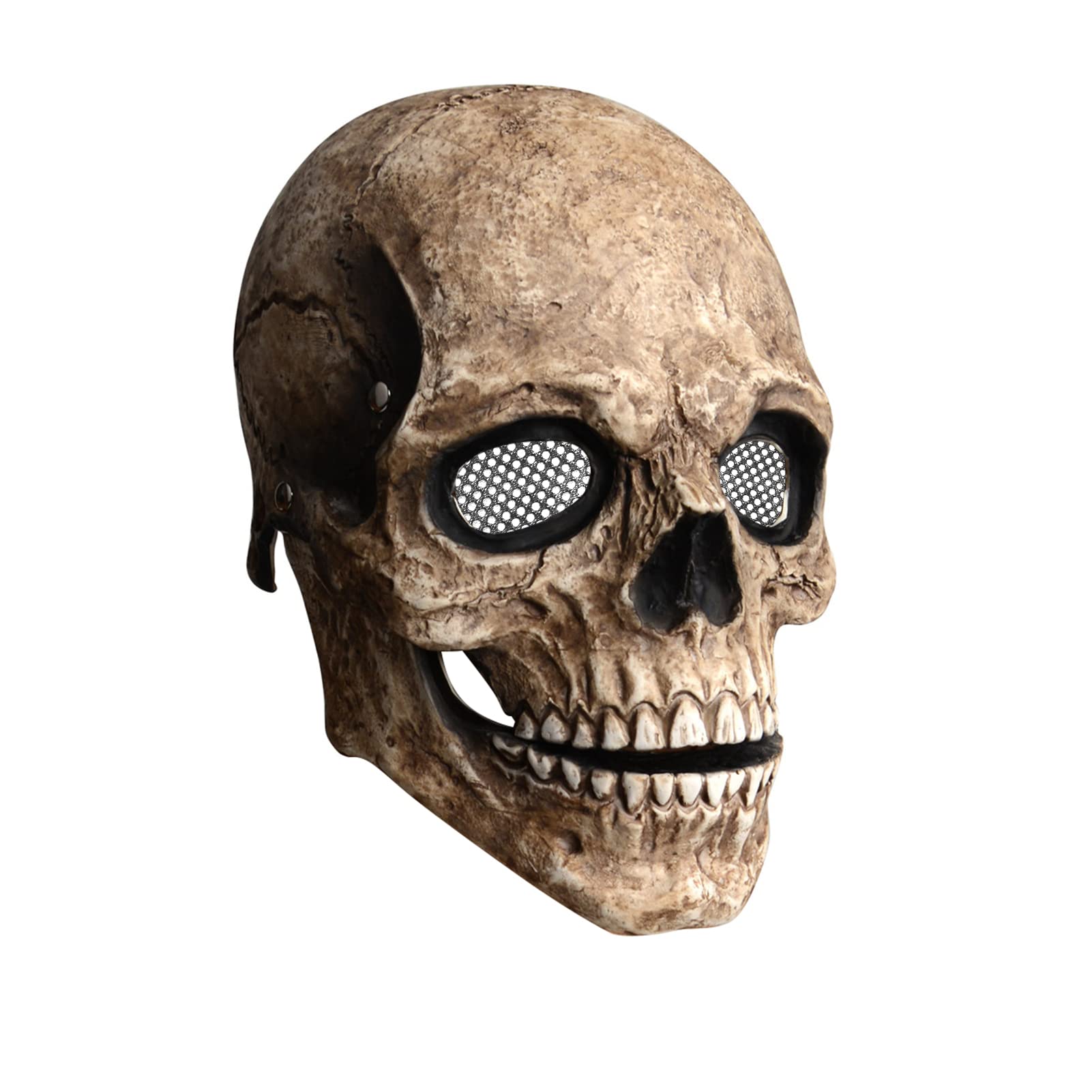 Domary Movable Jaw Full Head Skull Mask Skeleton Mask Halloween Cosplay Scary Mask Horror Helmet for Halloween Festival Party Decoration