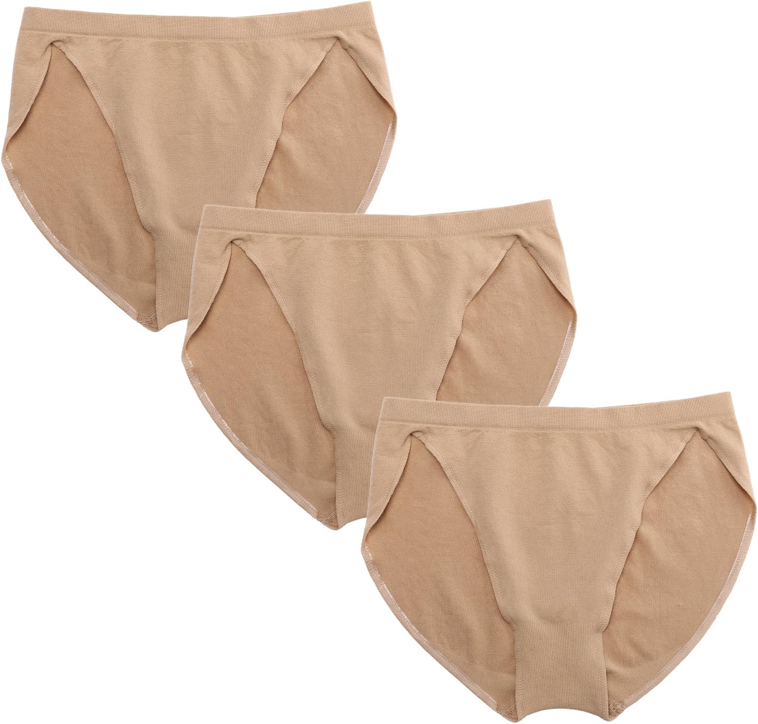 Professional Girl Ballet Dance Briefs Women - Beige Velvet Cotton Mid Rise Waist Panty Gymnastics Shorts