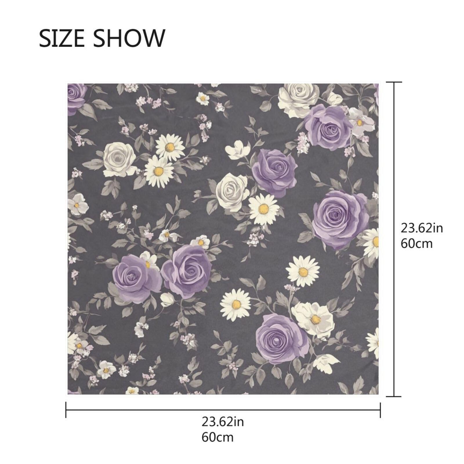 BOESI Doodle Purple Flower Pattern Women's Headband, 23.62