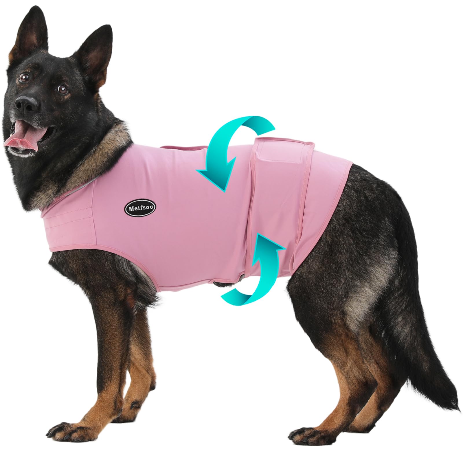 Meifsou Dog Anxiety Vest, Skin-Friendly Thunder Jacket for Dogs, Dog Calming Shirt for Thunder, Fireworks, Vet Visits and Separation - Keep Pet Calm