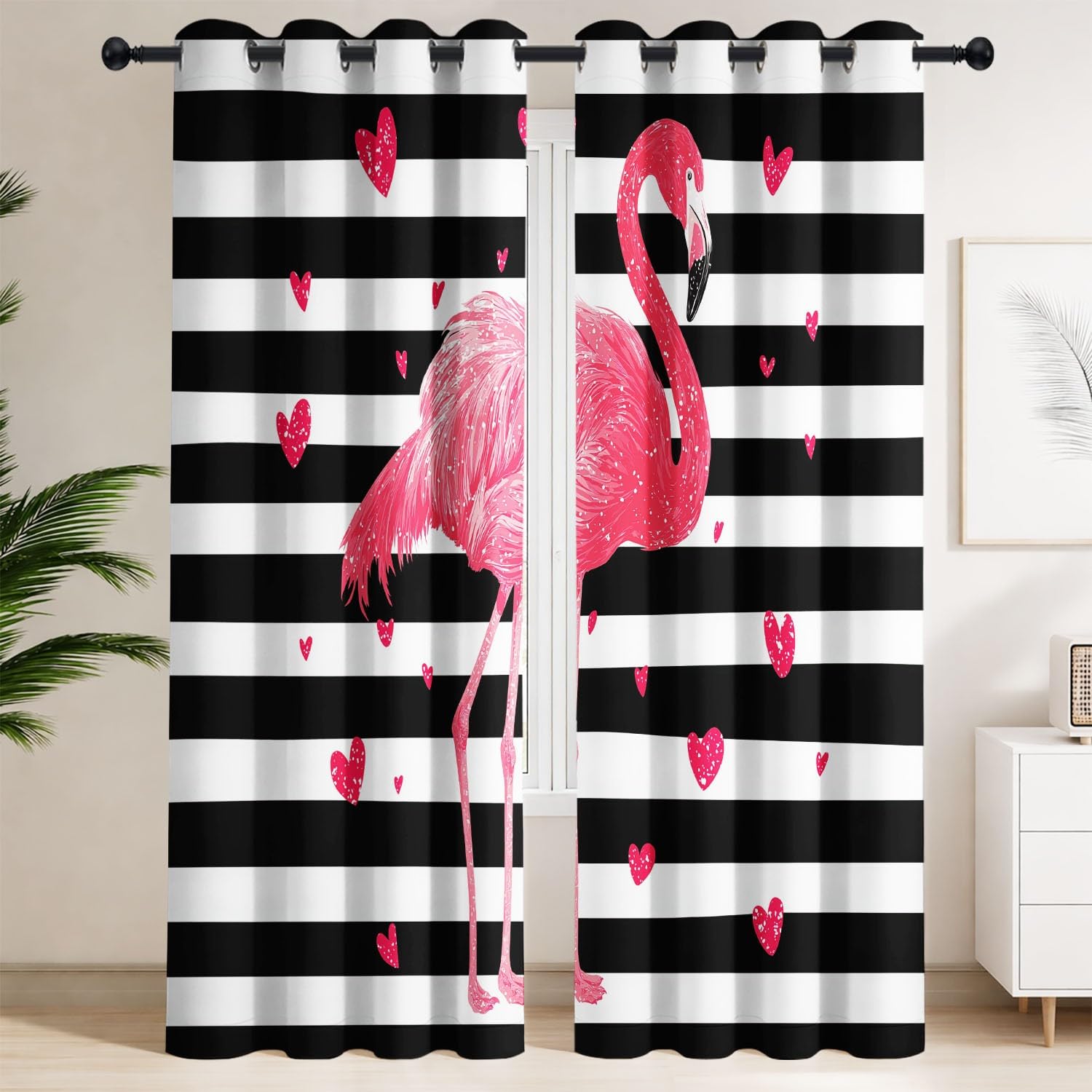 Rideau thermique isolant et opaque à œillets motif animaux tropicaux l 117 x h 137 cm