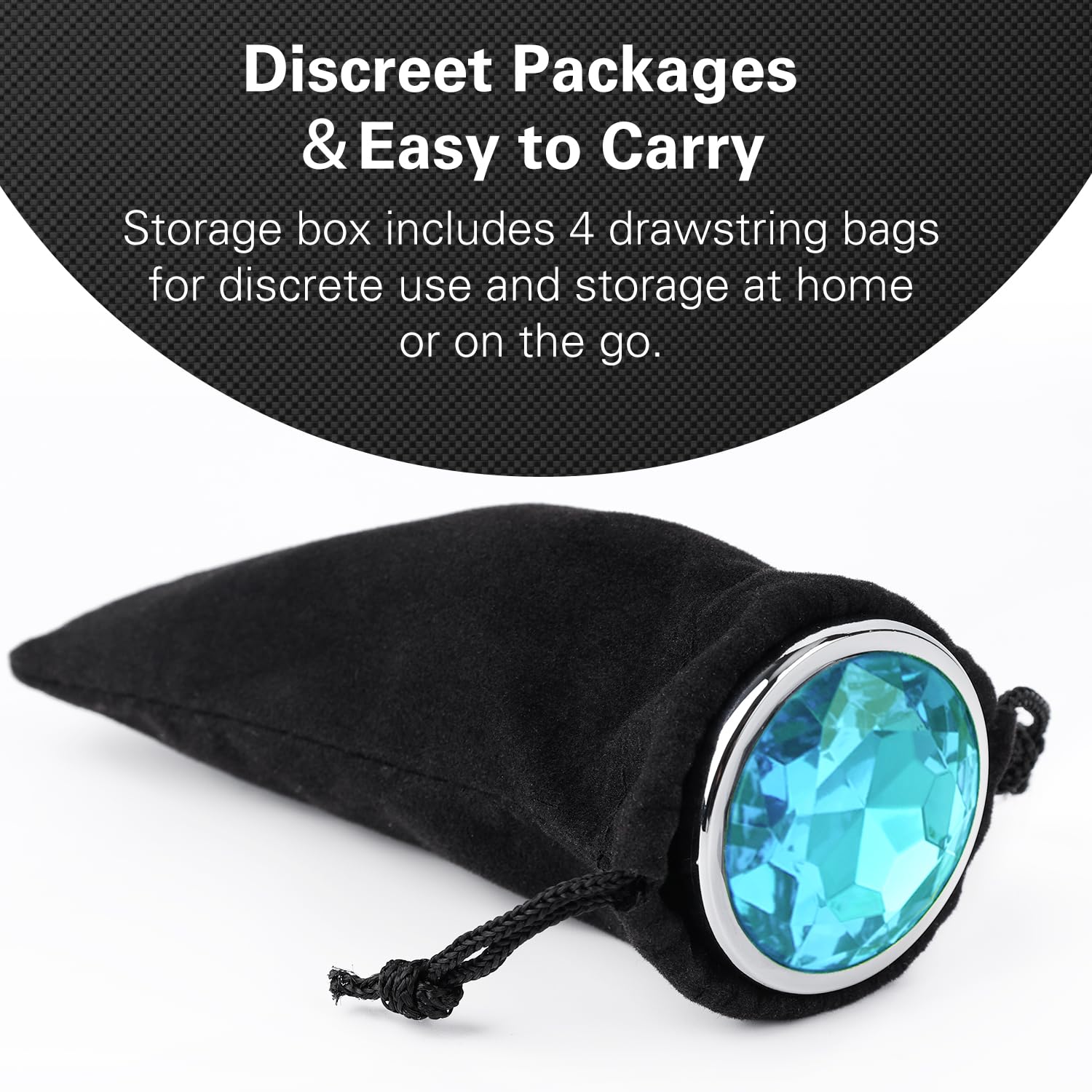 Anal Plug Beginner Set, 4 PCS Stainless Steel Butt Plug Training Kit with Jewel Base, Metal Anal Plugs for Gradual Training, Wide Base for Safety & Secure Fit for Women & Men Couples: Blue