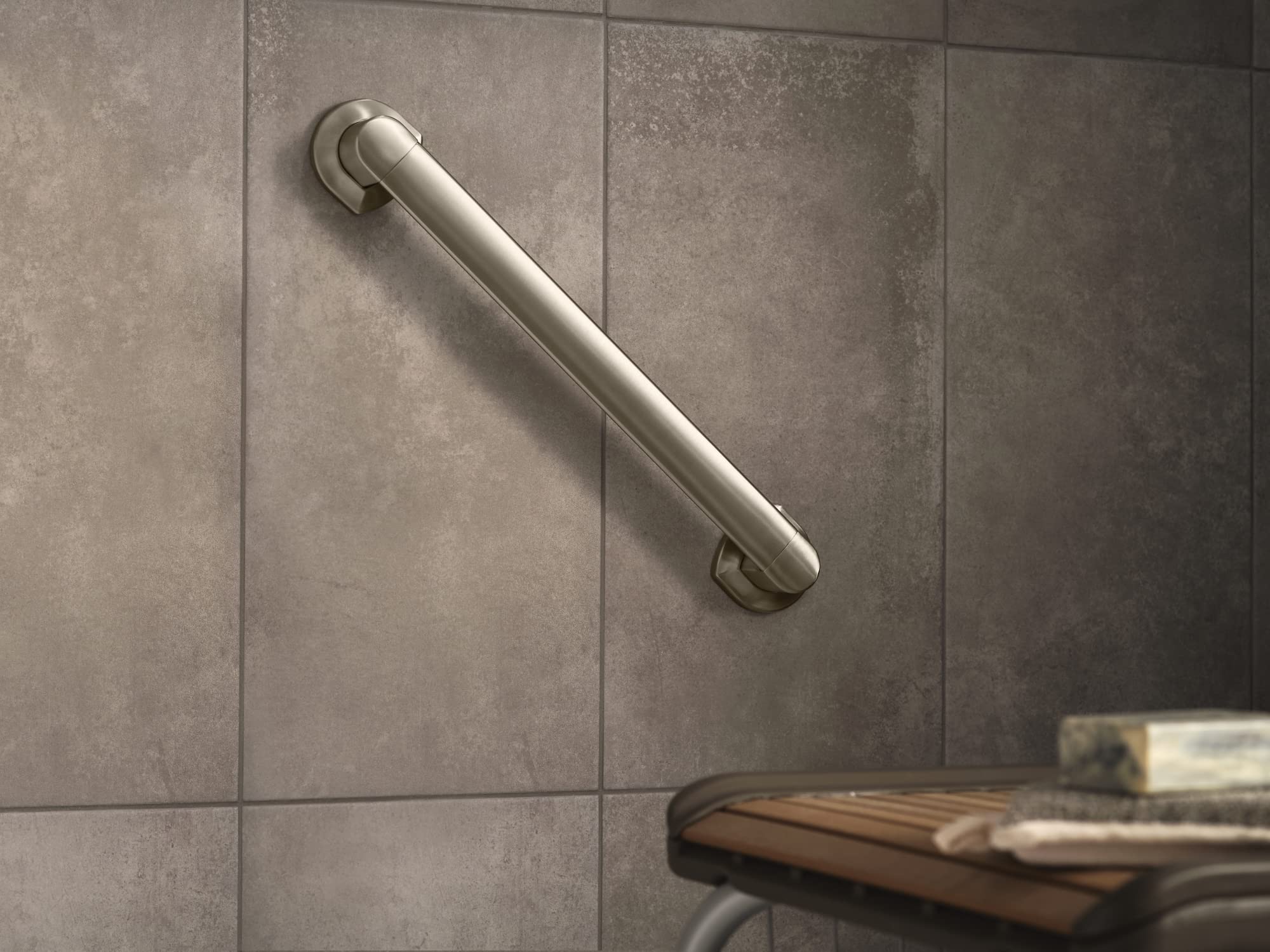 Moen MBHG3818BN Genta 18" Bathroom Grab Bar, Brushed Nickel