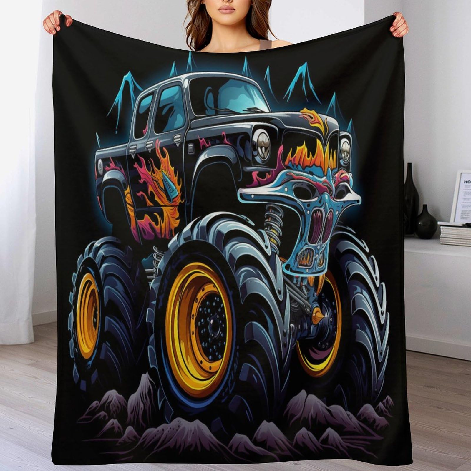 Couverture polaire douce flannel plaid camion chaud toutes saisons