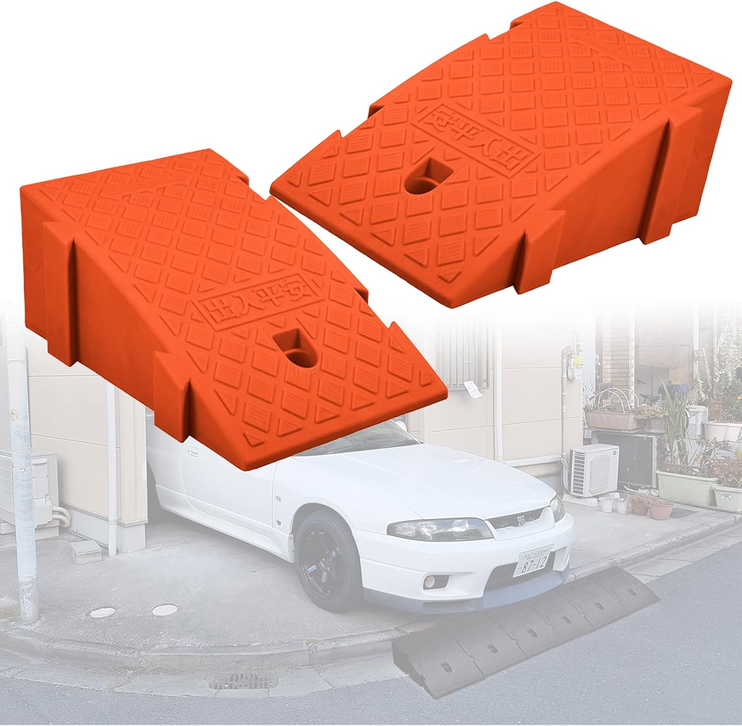 2 Pack Curb Ramps for Driveway Heavy Duty Plastic Car Ramps