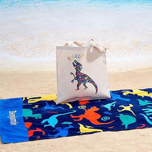 Miniatura 7 de Lillian Vernon Dinosaurs - Toalla personalizada para niños, bordada a medida con nombre o monograma, toallas infantiles extragrandes de 30 x 60