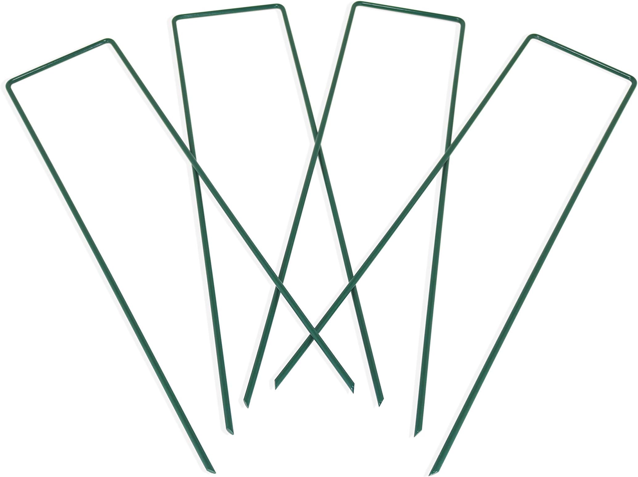 4 Bird Table Anchor Pegs in Heavy Duty Metal | Grass Green Stabilizer Stakes to Secure Your Birdhouse birdbath and Feeder from Toppling in Wind