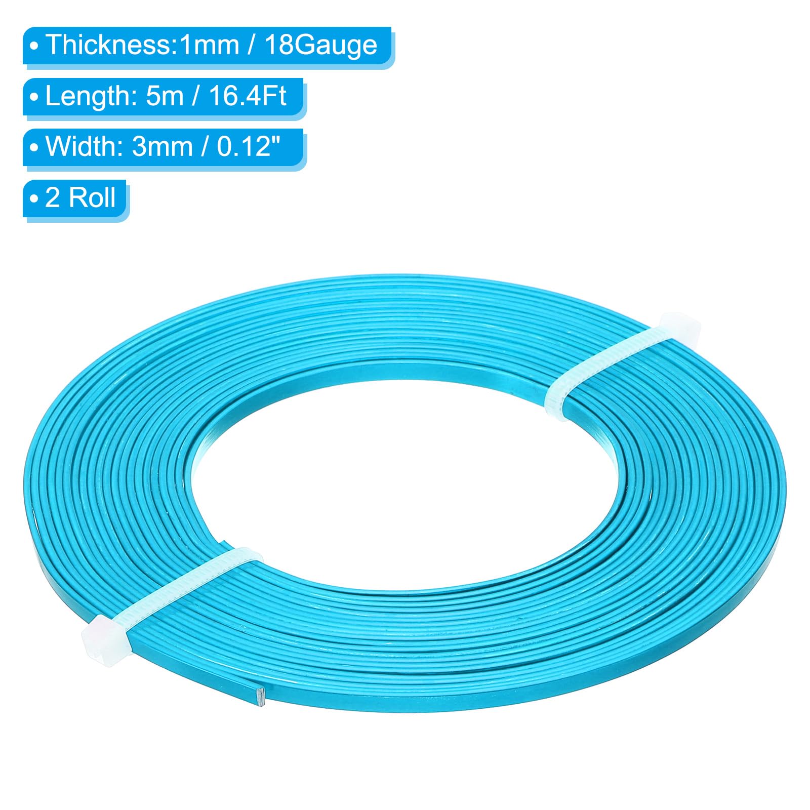 PATIKIL 18 Gauge 3mm Wide Aluminum Flat Wire - Image 2