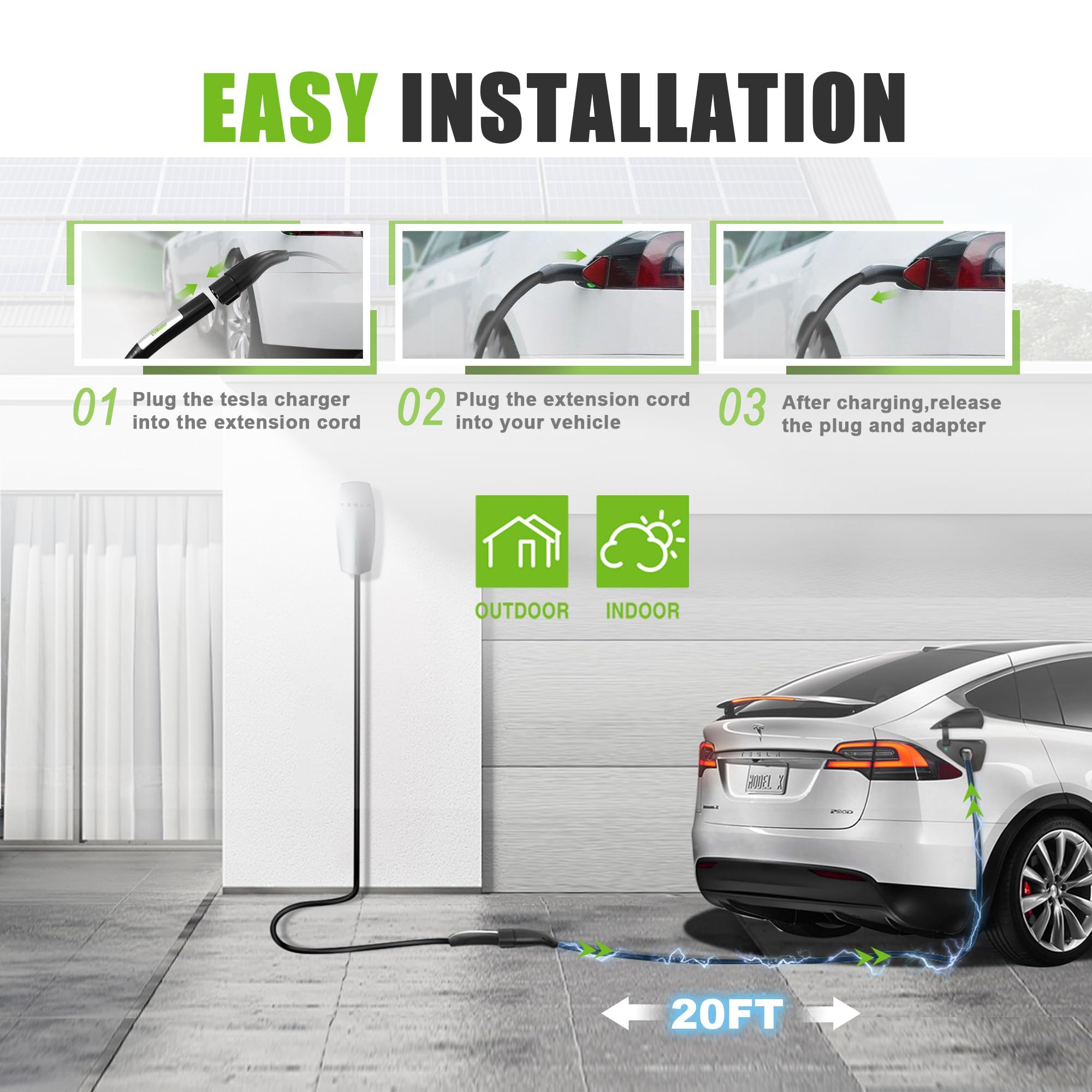 Amazon.co.jp: EVMaster Tesla 充電器延長ケーブル (20フィート 48A