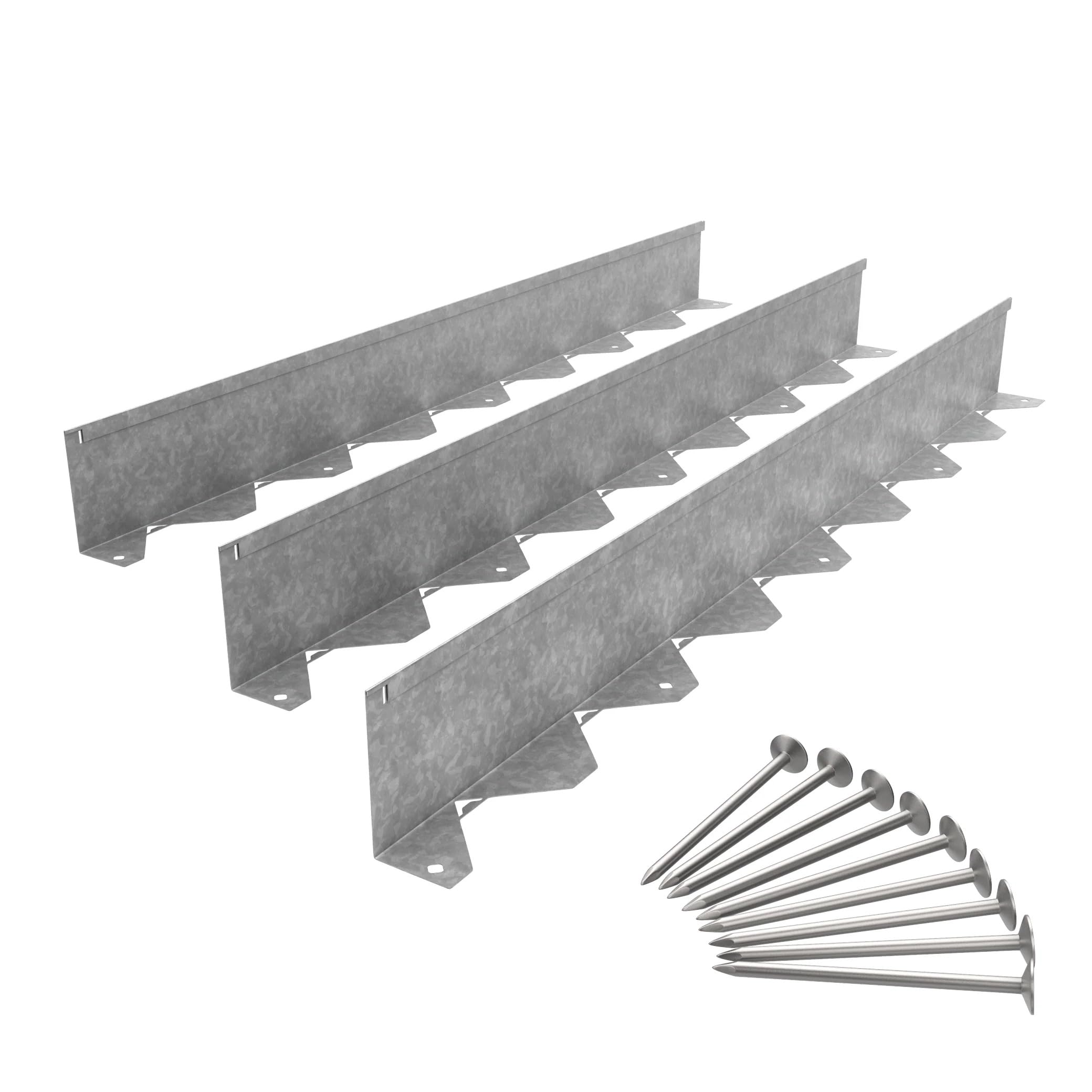 Vodaland Galvanised Steel Border Edging System 10cm Height with Secure Anchors - Robust Edging Broder for paths, flower beds, and landscaping (3 Metres)