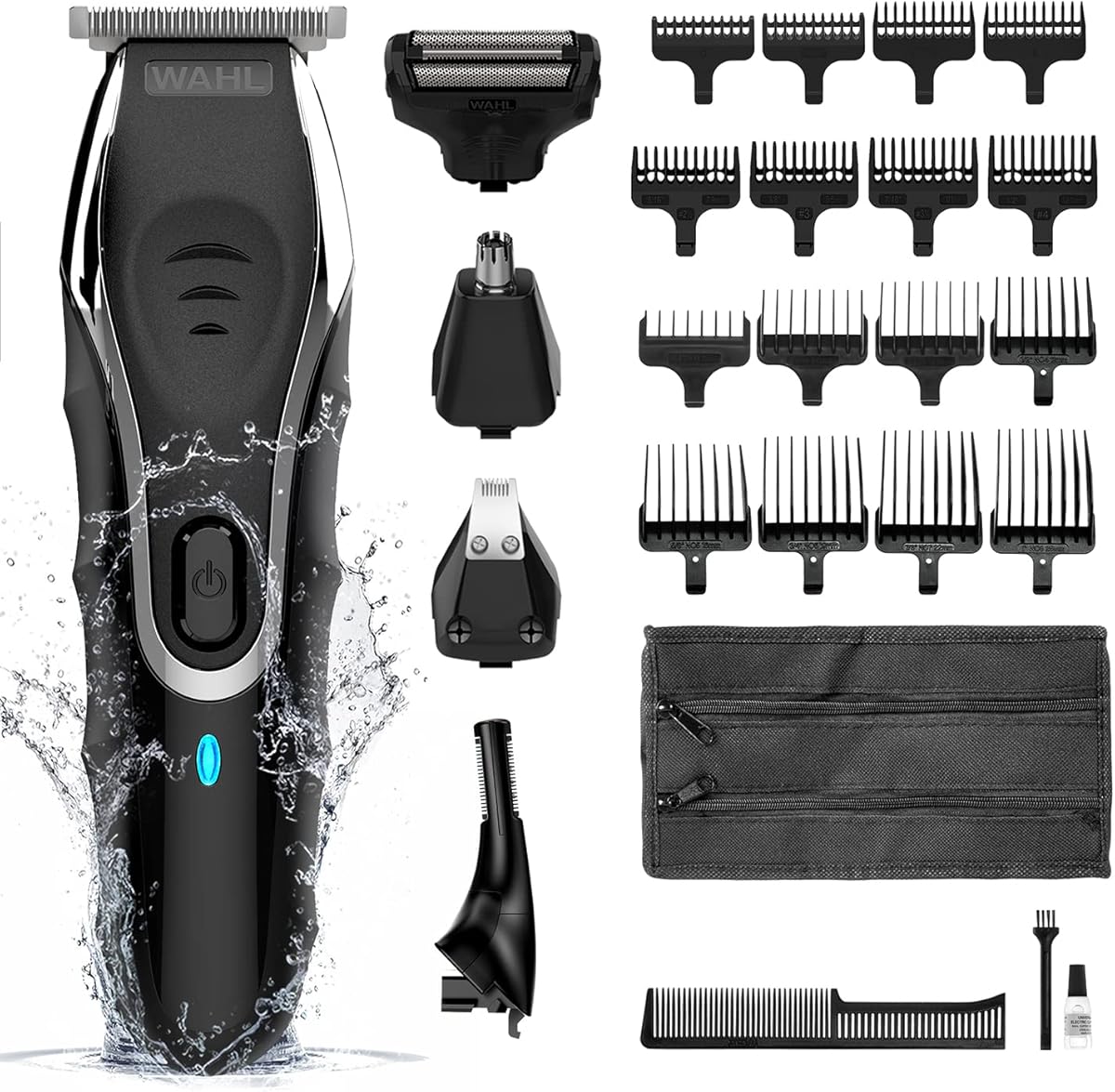 Wahl Aqua Blade - Multigroomer 10 en 1, accesorio para cejas, recortadoras de barba, recortadoras corporales, recortadoras de barba para hombre, recortadora de rastrojo para afeitado corporal, aseo