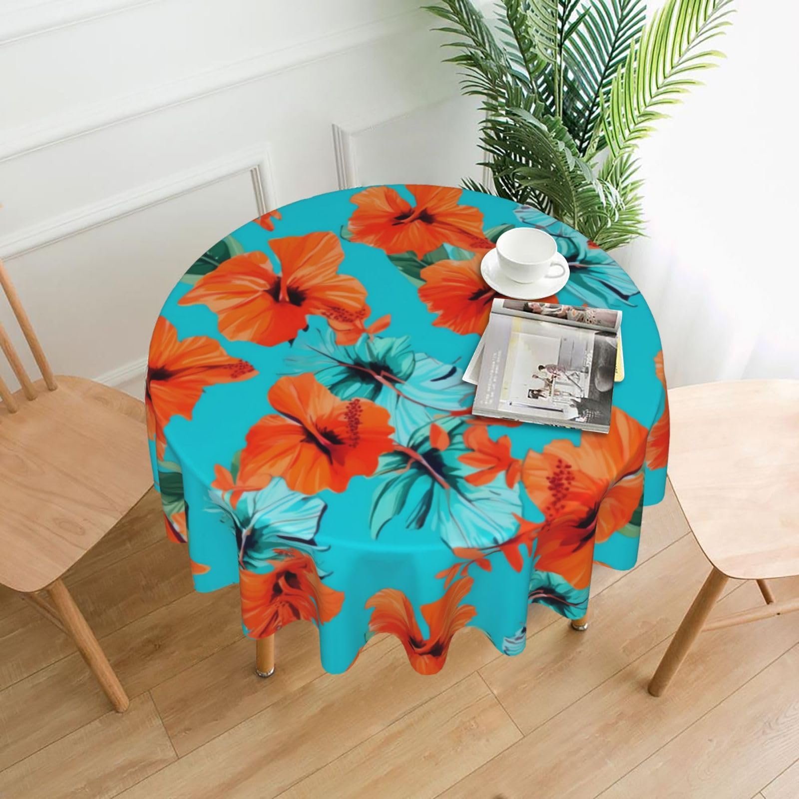Nappe de table fleurs oranges nappe décorative pour fête de famille et repas de jardin