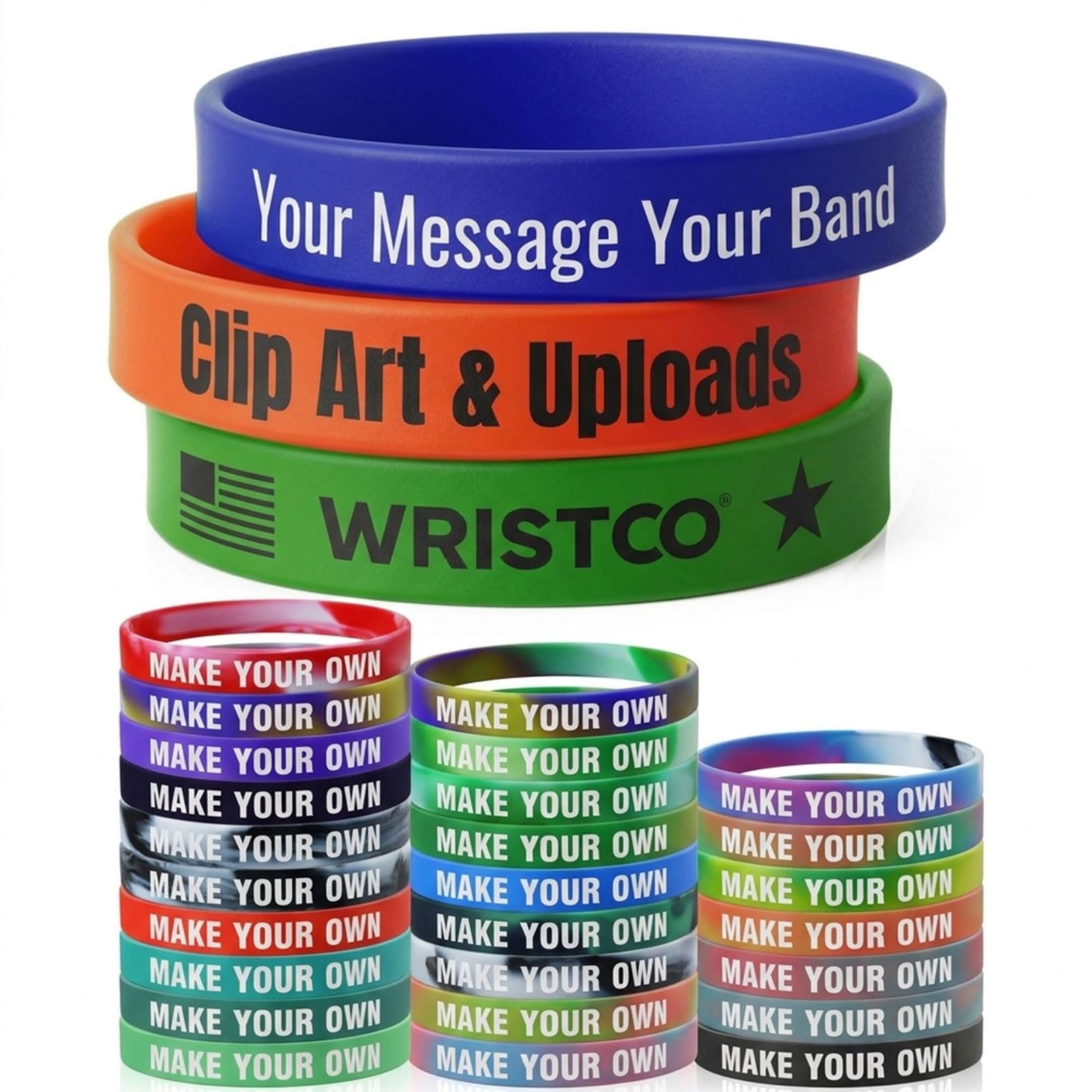 Braccialetti in silicone personalizzati 1-1000 ct con testo e logo impermeabili per eventi raccolte fondi