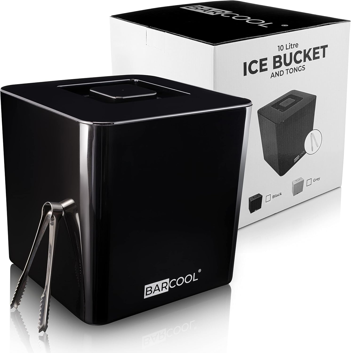 Barcool Ice Bucket with Lid and Ice Tongs BPA Free 10 Litre