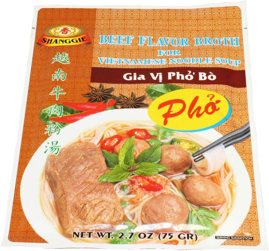 Shanggie Beef Flavor Broth for INSTANT Vietnamese Noodle Soup (3 PACKS)