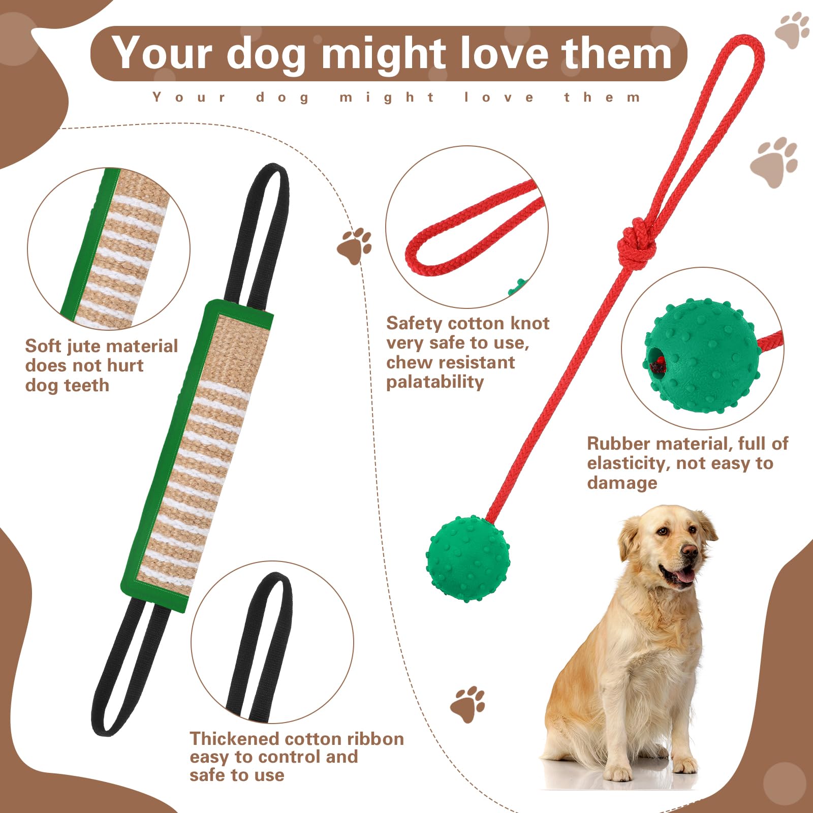 Leyndo El juego de entrenamiento para perros incluye funda para perro, almohada para perro, juguete de entrenamiento para perros y pelota de goma para perros, equipo de entrenamiento profesional para