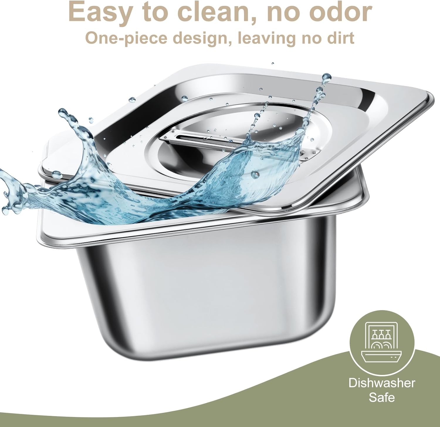 8 Set Stainless Steel Hotel Pans with Lids 1/6 Size 6 Inch Deep Steam Table Pan Stainless Food Storage Containers Stackable Metal Steamer Pan for Kitchen Restaurant Party Buffet Event Catering - Image 3