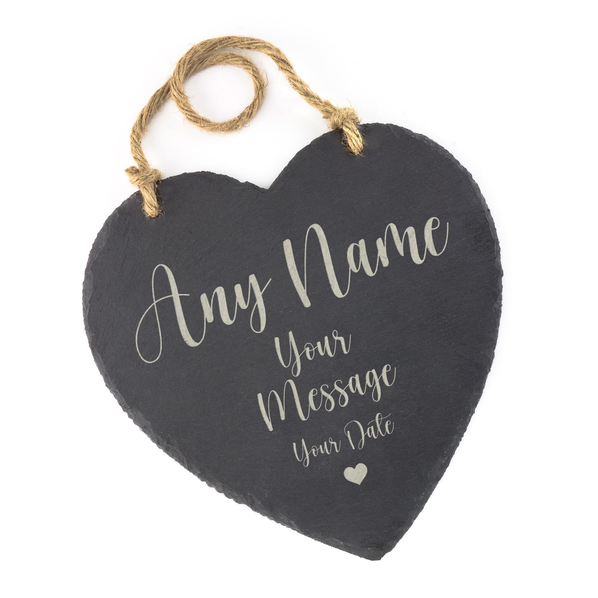 A1 Graphics Ltd Grey Personalised Memorial Heart Plaque Grave Slate Marker Custom Headstone Funeral Remembrance (Large)