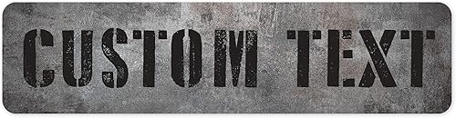 Miniatura 352 de Letrero Personalizado, Letrero de Calle Personalizado, 11 Colores de Fuente, 13 Estilos de Fuente, 4 Opciones de Agujeros, 22 Tamaños, 6x24 Madera