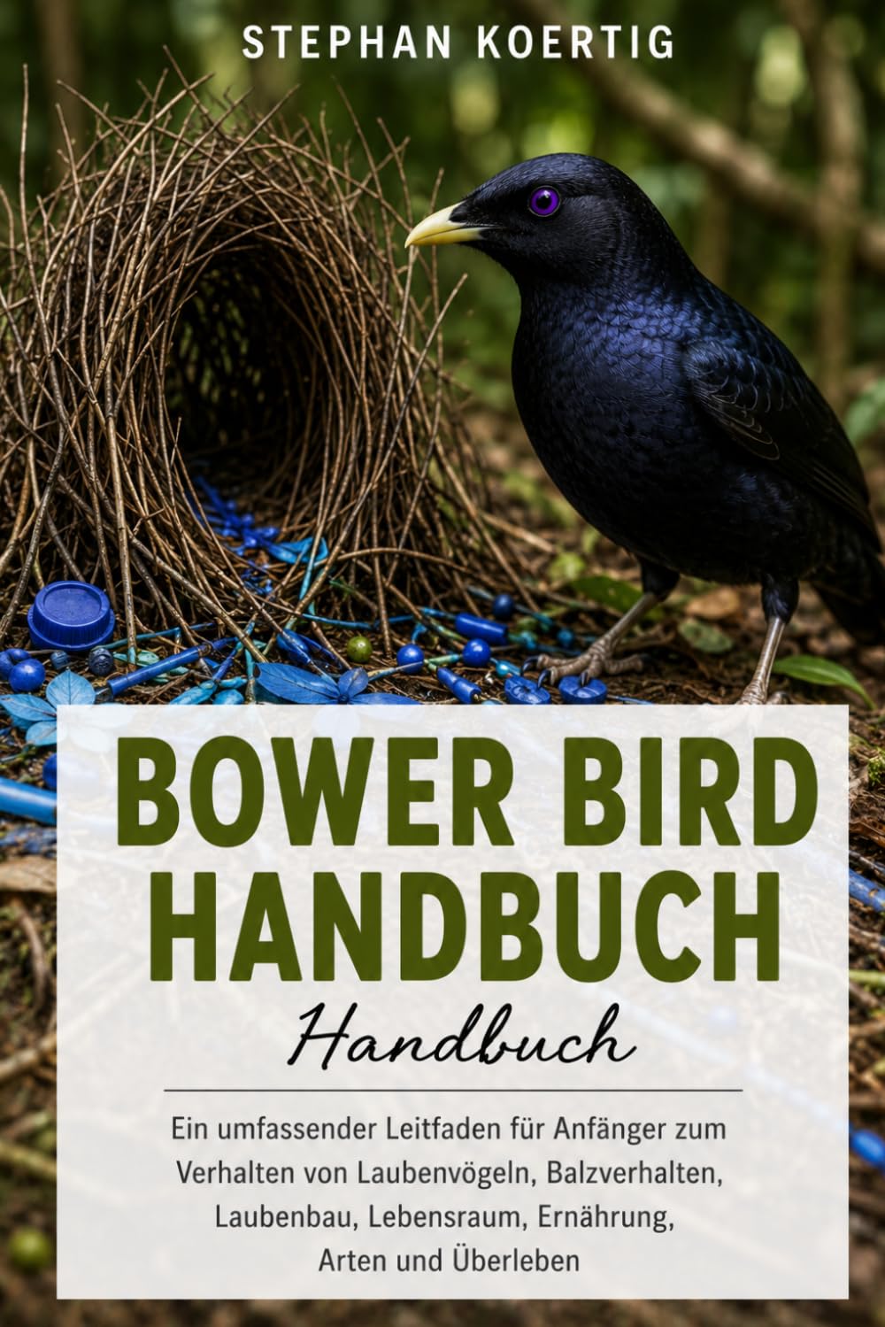 Bower Bird Handbuch: Ein umfassender Leitfaden für Anfänger zum Verhalten von Laubenvögeln, Balzverhalten, Laubenbau, Lebensraum, Ernährung, Arten und Überleben