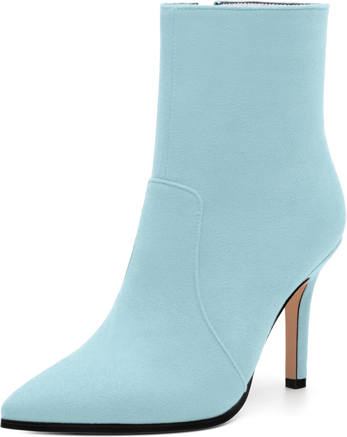 Womens Ankle Boots Pointed Toe Side Zipper Short Booties Women Fashion Stiletto High Heel Ankle Boot for Office Wedding Dating