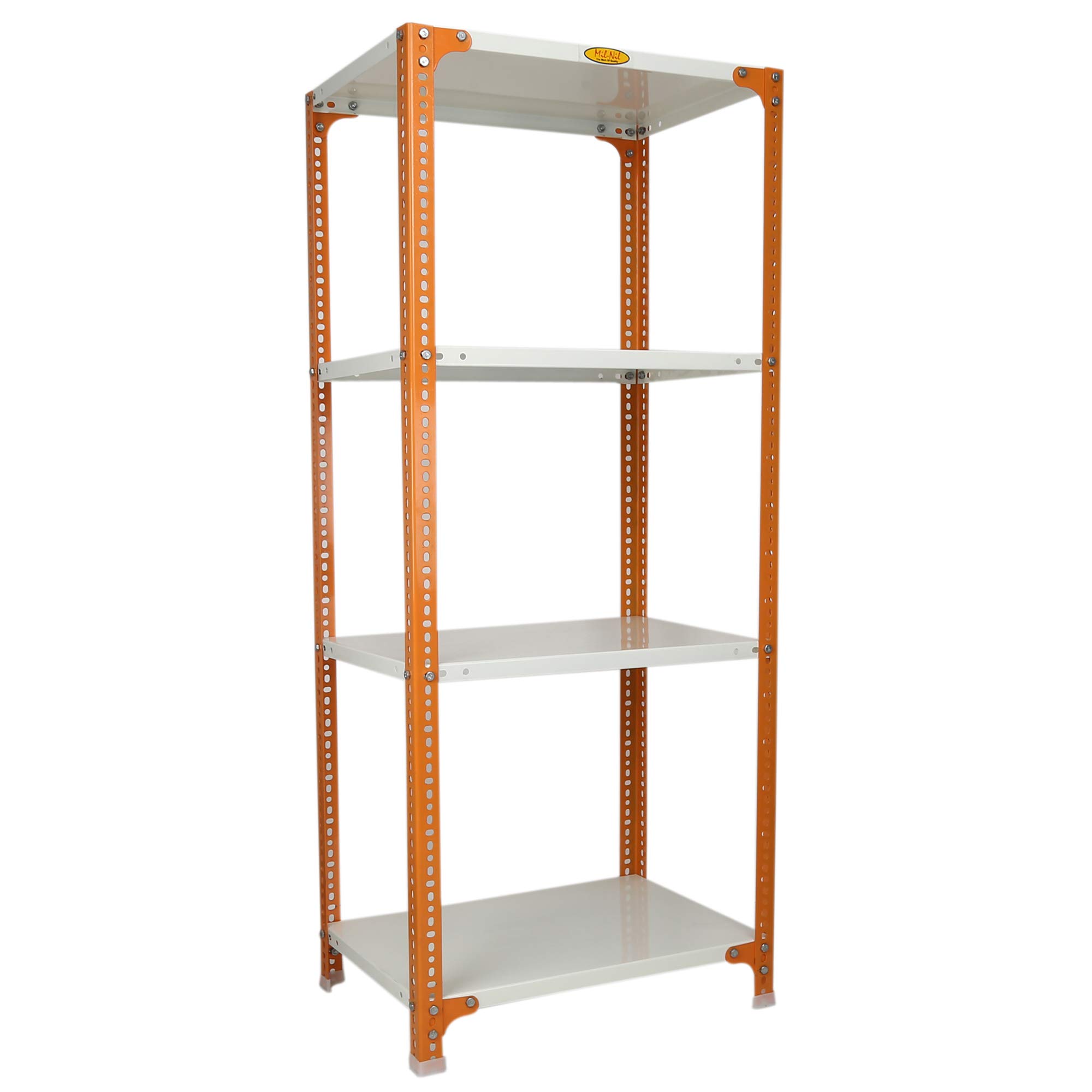 Mil-Nil Prime CRC Sheet 4 Shelf Multipurpose Slotted Angle Rack, 60 x 24 x 18 Inch [(Orange-Ivory) Powder Coating] 16 Gauge Angles (B0845NSYTV) Amazon Price History, Amazon Price Tracker