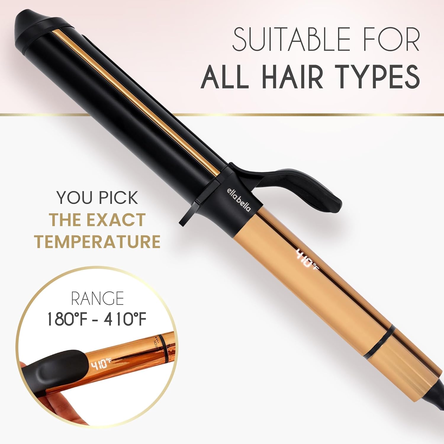 ELLA BELLA® Curling Iron 1.5" • Professional Hair Curler • 1.5 inch Curling Iron • Ceramic Curling Irons • Transform Your Look in Seconds • Suitable for All Hair Types • Say Goodbye to Heat Damage - Image 4