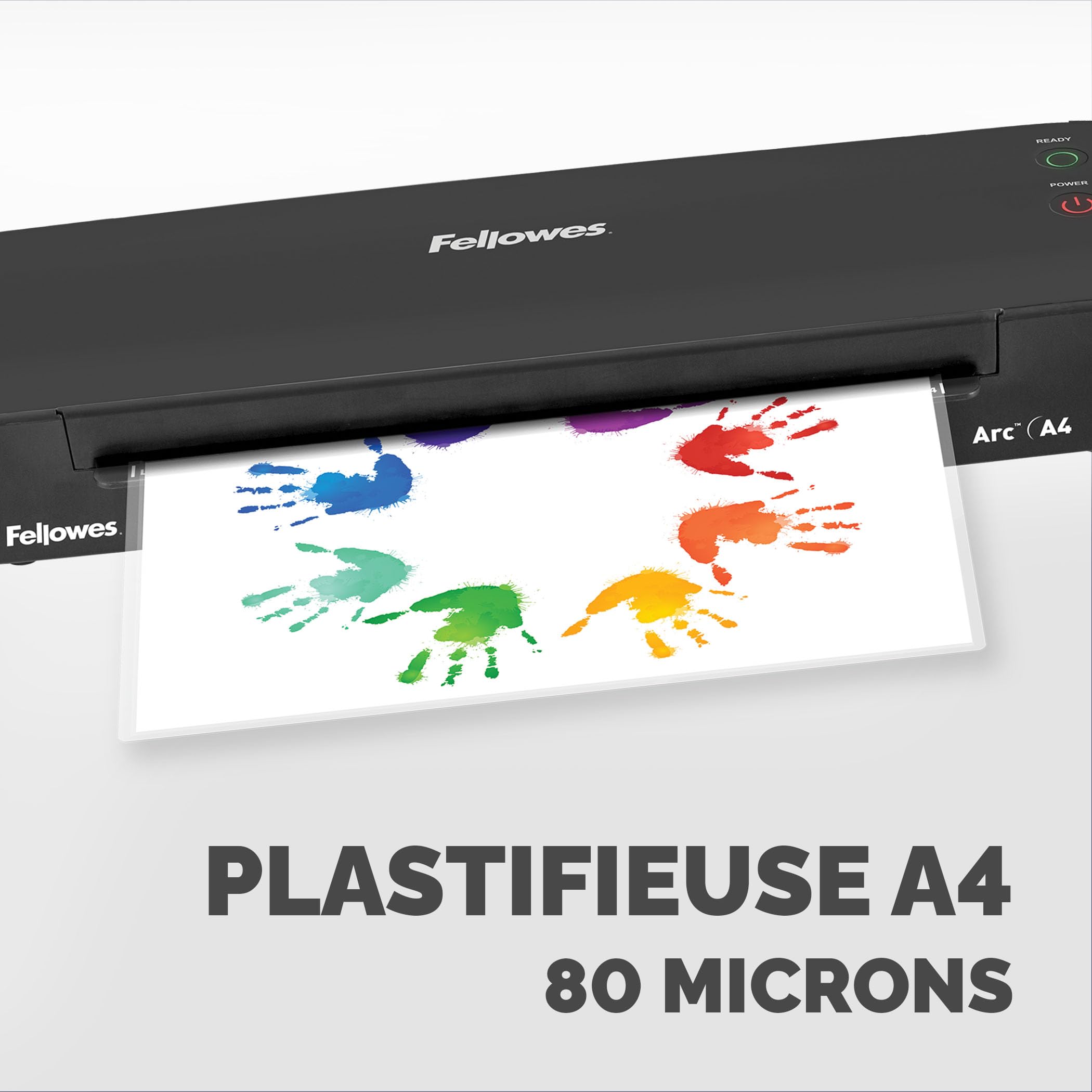 Fellowes plastifieuse Arc A4, plastification à chaud 80 microns, anti bourrage, 30cm/min