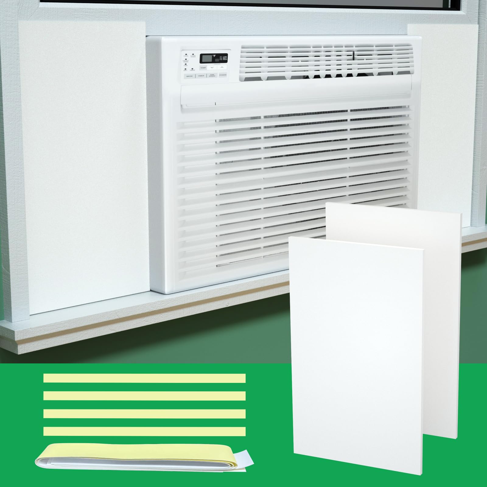Photo 1 of Window Air Conditioner Side Insulated Panel, WinterSummer Winter Heat and Draft Insulating,Insulation Foam Material,2 Pieces of 17 inches * 10 inches*0.79inches EVA