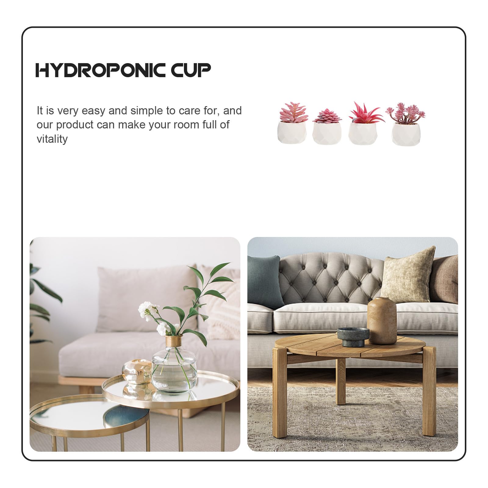 Housoutil Décorations de Plantes Succulentes Artificielles Bonsaï Lot de 4 Pièces Plantes en Pot Simulées Décor Intérieur Ornements de Bureau Décو Maison