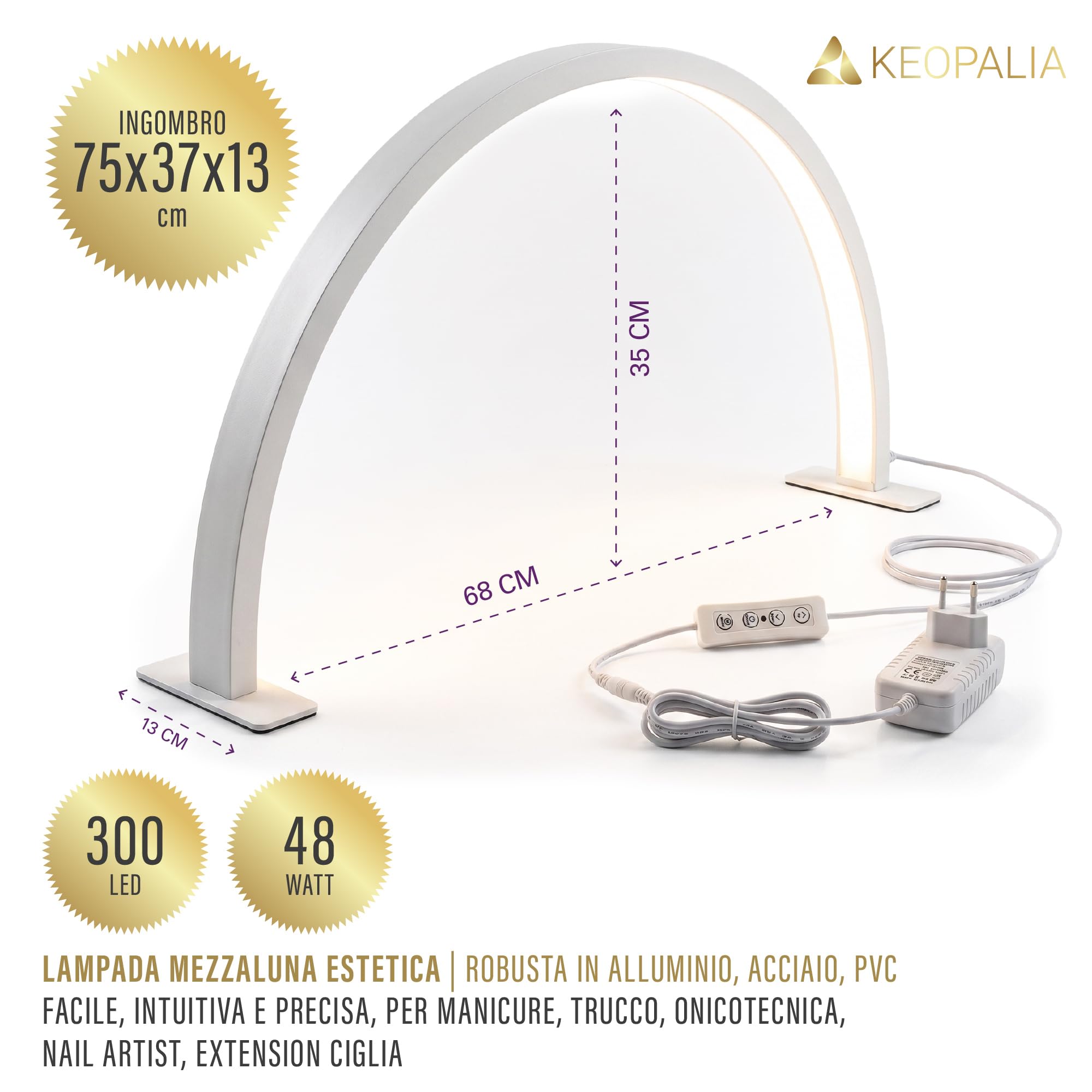 Lampada arco LED HALFMOON led per estetista centro estetico manicure ufficio casa negozio tavolo da lavoro scrivania