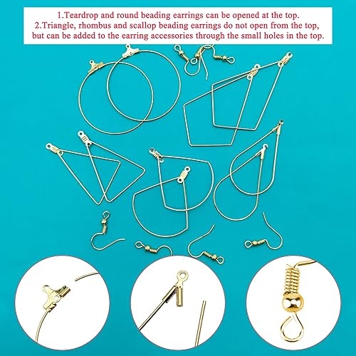 Miniatura 4 de 80 aretes de cuentas para hacer joyas aretes de aro para encontrar cuentas de aro geométrico aretes abiertos para manualidades aretes de cuentas de