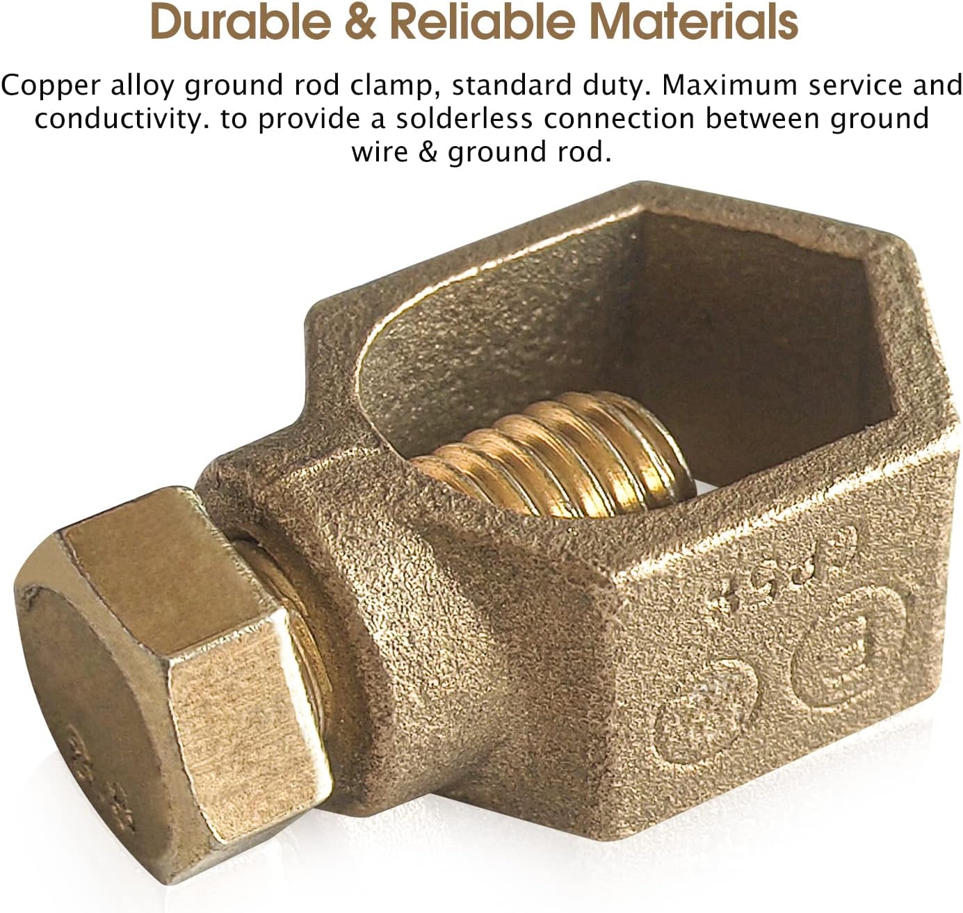 75PCS Pack Copper Ground Rod Clamp, Great for 1/2”- 5/8’’ Grounding Rod