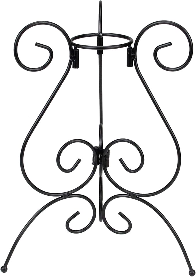 Northlight 11” Black Swirled Scroll Outdoor Patio Stand